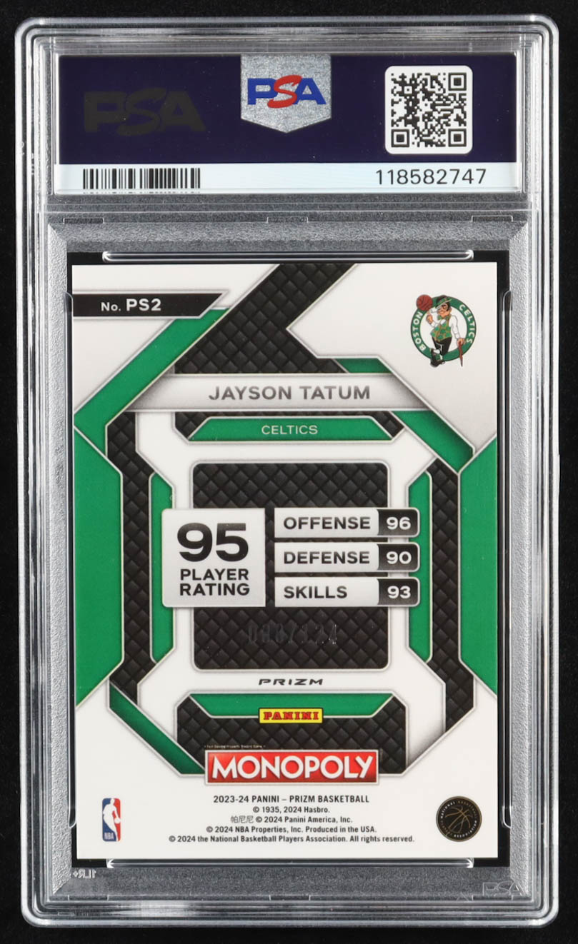 Jayson Tatum 2023-24 Panini Prizm Monopoly All-Star Orange #PS2 #080/124 (PSA 10) at PristineAuction.com Jayson Tatum 2023-24 Panini Prizm Monopoly All-Star Orange #PS2 #080/124 (PSA 10) at PristineAuction.com