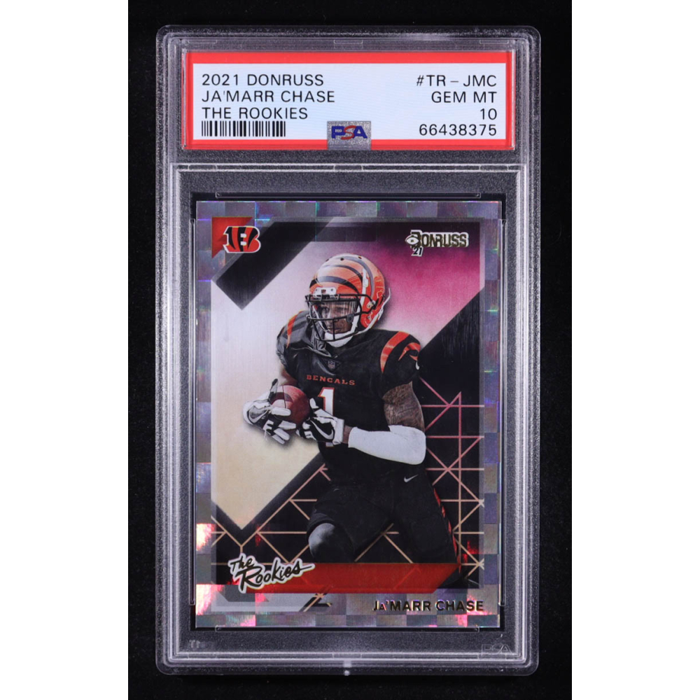 Ja'Marr Chase 2021 Donruss The Rookies #12 RC (PSA 10) at PristineAuction.com