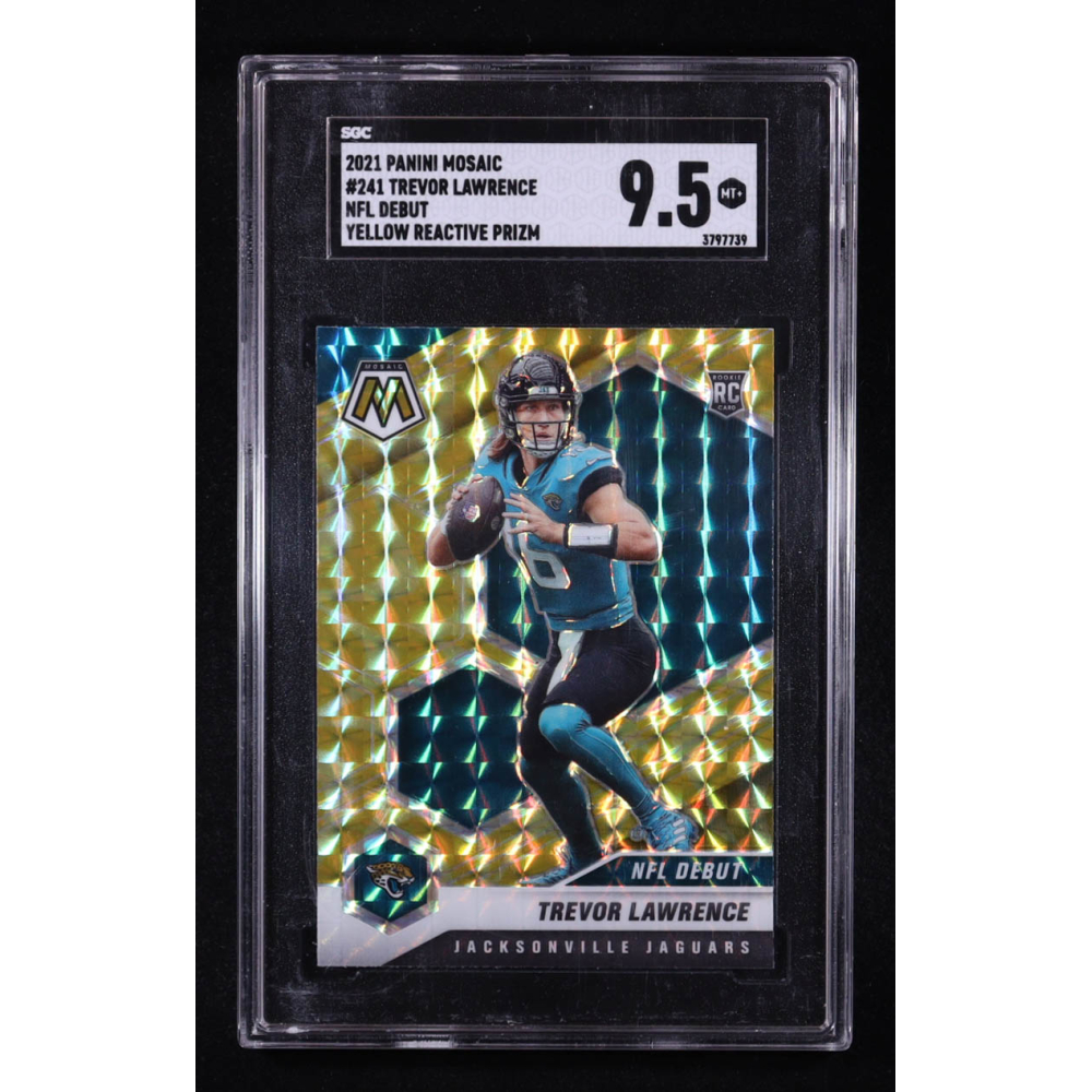 Trevor Lawrence 2021 Panini Mosaic Mosaic Reactive Yellow #241 DEB RC (SGC 9.5) at PristineAuction.com