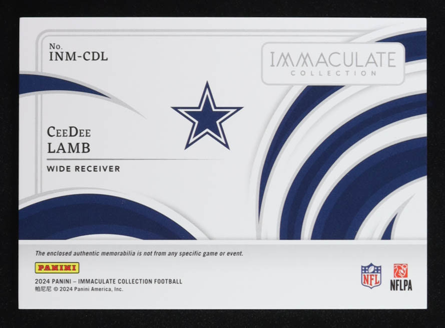 CeeDee Lamb 2024 Immaculate Collection Immaculate Numbers Memorabilia #21 #80/88 at PristineAuction.com CeeDee Lamb 2024 Immaculate Collection Immaculate Numbers Memorabilia #21 #80/88 at PristineAuction.com