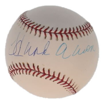 Hank Aaron Signed OML Baseball (Steiner) at PristineAuction.com Hank Aaron Signed OML Baseball (Steiner) at PristineAuction.com