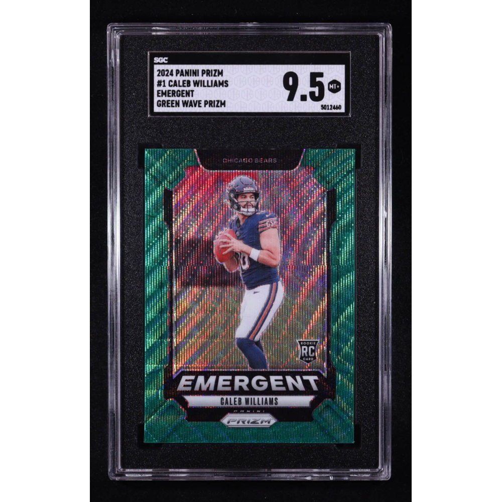 Caleb Williams 2024 Panini Prizm Emergent Prizms Green Wave #1 RC (SGC 9.5) at PristineAuction.com