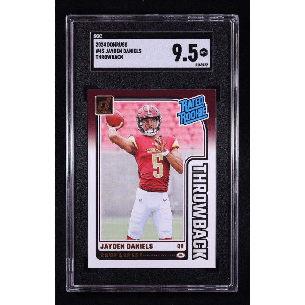 Jayden Daniels 2024 Donruss Rated Rookies Throwback #43 RC (SGC 9.5) at PristineAuction.com