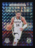 Giannis Antetokounmpo 2024-25 Panini Mosaic Thunder Road Mosaic Reactive Blue #9 #40/99 at PristineAuction.com