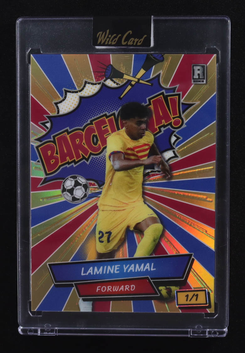 Lamine Yamal 2024 Wild Card Alumination Comix Barcelona Gold #ACBB-LY2 RC #1/1 at PristineAuction.com Lamine Yamal 2024 Wild Card Alumination Comix Barcelona Gold #ACBB-LY2 RC #1/1 at PristineAuction.com