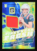 Drake Maye 2024 Donruss Optic First Year Fresh Jerseys Blue Hyper #12 RC at PristineAuction.com