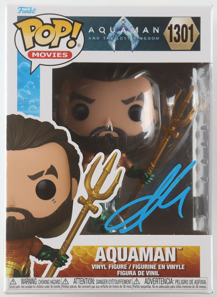 Jason Momoa Signed "DC: Aquaman" #1301 Aquaman Funko Pop! Vinyl Figure (Beckett) at PristineAuction.com Jason Momoa Signed "DC: Aquaman" #1301 Aquaman Funko Pop! Vinyl Figure (Beckett) at PristineAuction.com