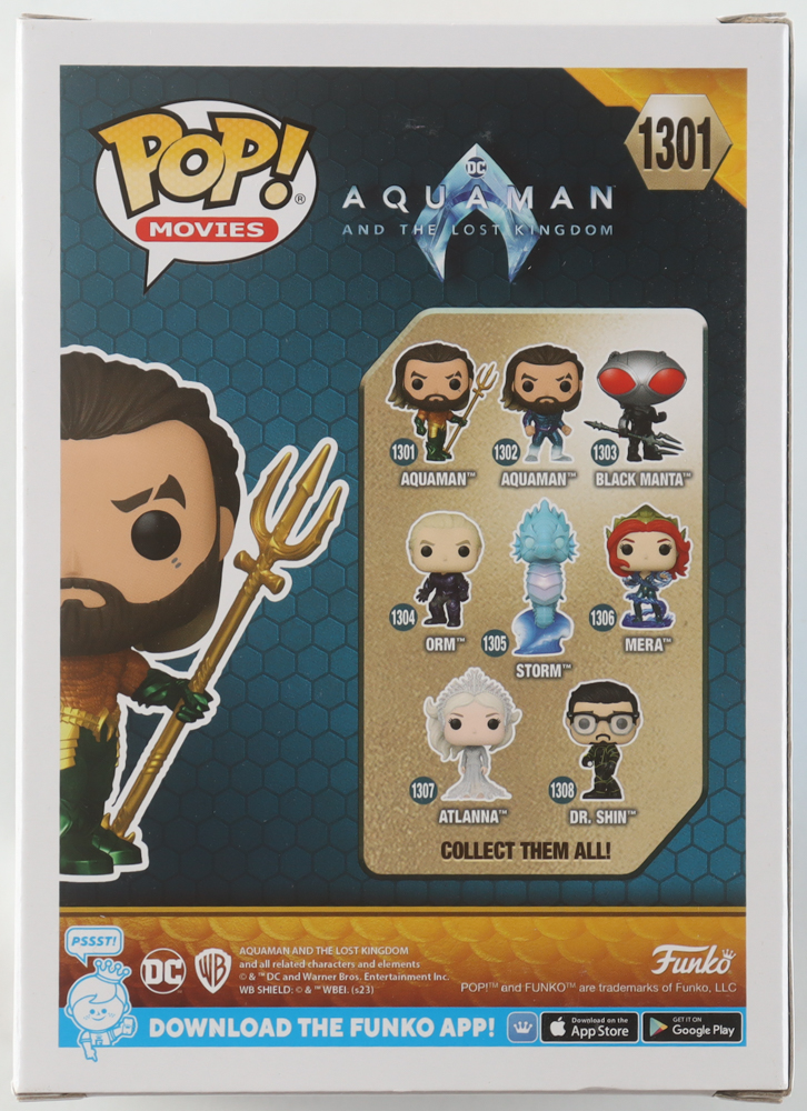 Jason Momoa Signed "DC: Aquaman" #1301 Aquaman Funko Pop! Vinyl Figure (Beckett) at PristineAuction.com Jason Momoa Signed "DC: Aquaman" #1301 Aquaman Funko Pop! Vinyl Figure (Beckett) at PristineAuction.com