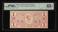 1930s Mickey Mouse Cone Coupon 1 Cone Red (PMG 65 GEM UNC EPQ) at PristineAuction.com