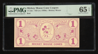 1930s Mickey Mouse Cone Coupon 1 Cone Red (PMG 65 GEM UNC EPQ) at PristineAuction.com