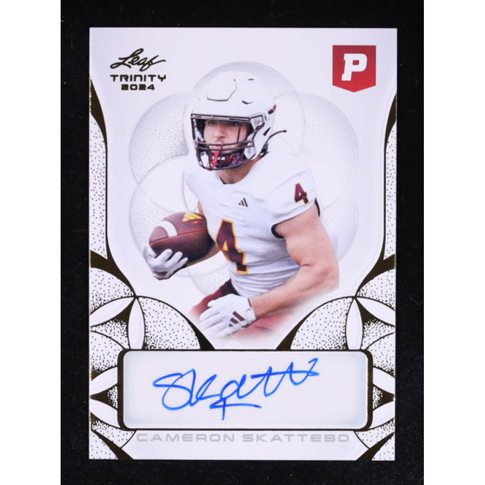 Cam Skattebo 2024 Leaf Trinity x Pristine Auction Gold Autographs #BACS1 RC at PristineAuction.com