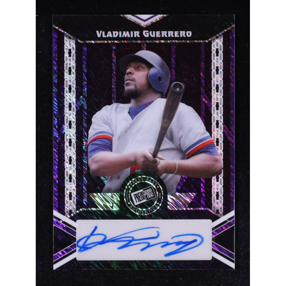 Vladimir Guerrero 2024 Leaf Press Pass Autographs Shimmer Purple #PPAVG1 #7/7 at PristineAuction.com
