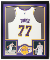 Luka Doncic Signed Custom Framed Jersey Display with Photos (PSA) at PristineAuction.com