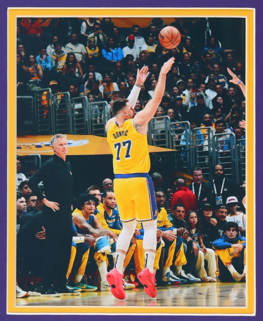 Luka Doncic Signed Custom Framed Jersey Display with Photos (PSA) at PristineAuction.com Luka Doncic Signed Custom Framed Jersey Display with Photos (PSA) at PristineAuction.com