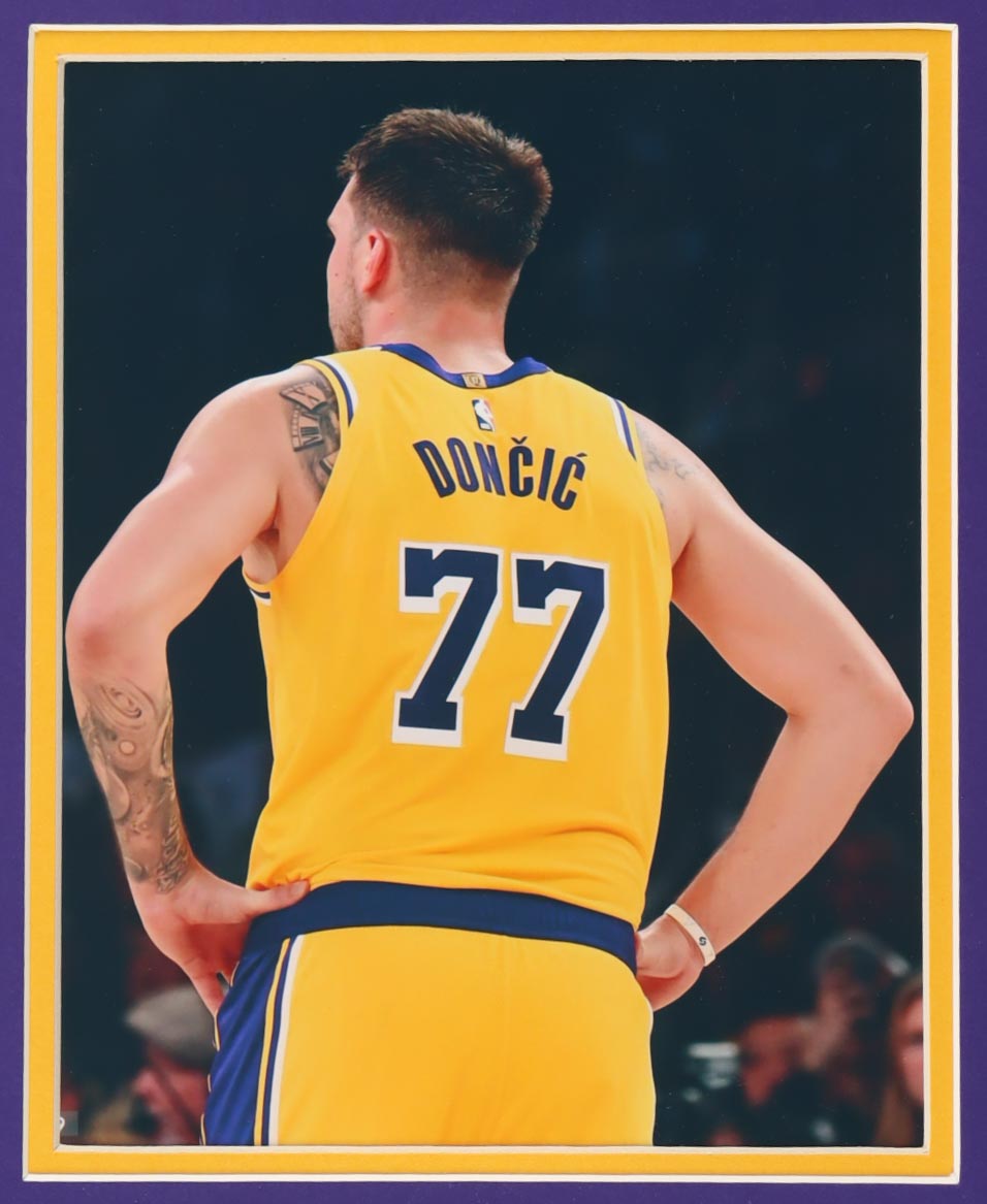 Luka Doncic Signed Custom Framed Jersey Display with Photos (PSA) at PristineAuction.com Luka Doncic Signed Custom Framed Jersey Display with Photos (PSA) at PristineAuction.com