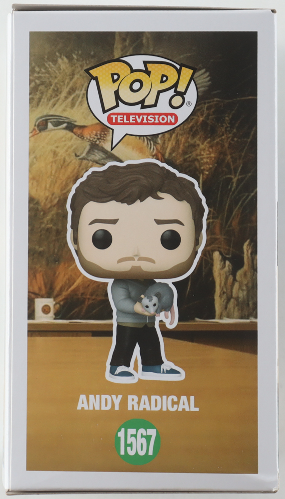 Chris Pratt Signed "Parks and Recreation" #1567 Andy Radical Funko Pop! Vinyl Figure (Beckett) at PristineAuction.com Chris Pratt Signed "Parks and Recreation" #1567 Andy Radical Funko Pop! Vinyl Figure (Beckett) at PristineAuction.com