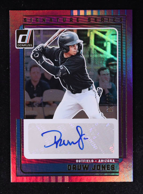 Druw Jones 2025 Donruss Signature Series Purple #15 #09/25 at PristineAuction.com Druw Jones 2025 Donruss Signature Series Purple #15 #09/25 at PristineAuction.com
