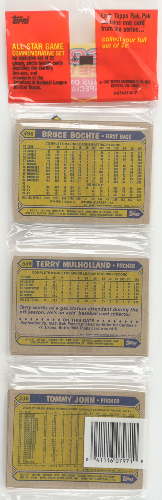 1987 Topps Baseball Picture Cards Rack Pack with (49) Cards at PristineAuction.com 1987 Topps Baseball Picture Cards Rack Pack with (49) Cards at PristineAuction.com