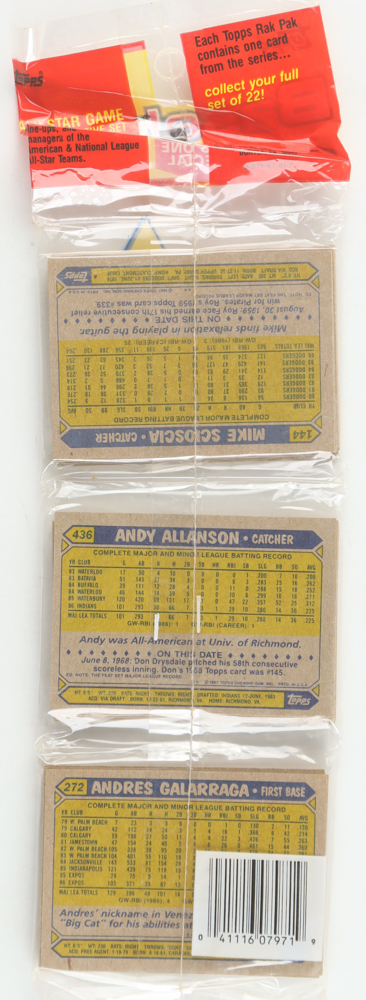 1987 Topps Baseball Picture Cards Rack Pack with (49) Cards at PristineAuction.com 1987 Topps Baseball Picture Cards Rack Pack with (49) Cards at PristineAuction.com