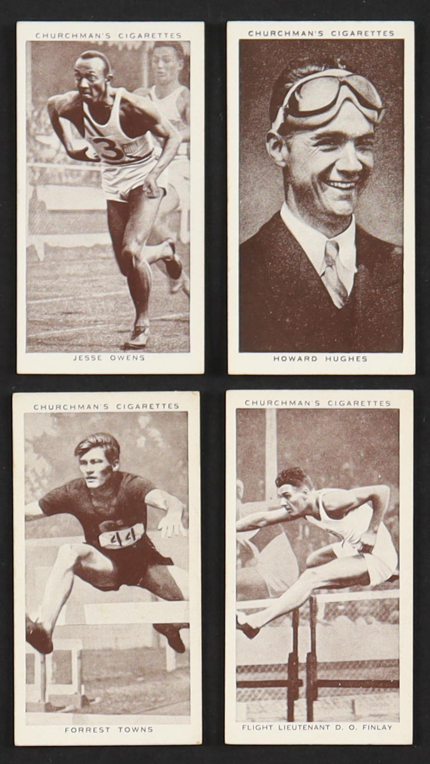 1939 Churchman Kings of Speed Complete Set of (50) Cigarette Cards with Jesse Owens #45 and Howard Hughes #6 at PristineAuction.com 1939 Churchman Kings of Speed Complete Set of (50) Cigarette Cards with Jesse Owens #45 and Howard Hughes #6 at PristineAuction.com