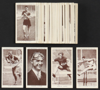 1939 Churchman Kings of Speed Complete Set of (50) Cigarette Cards with Jesse Owens #45 and Howard Hughes #6 at PristineAuction.com