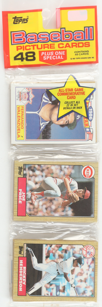 1987 Topps Baseball Picture Cards Rack Pack with (49) Cards at PristineAuction.com 1987 Topps Baseball Picture Cards Rack Pack with (49) Cards at PristineAuction.com