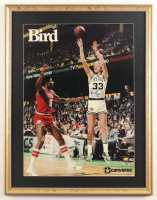 Vintage 1985 Larry Bird Signed Celtics Converse Custom Framed In-Store Poster (PSA) at PristineAuction.com