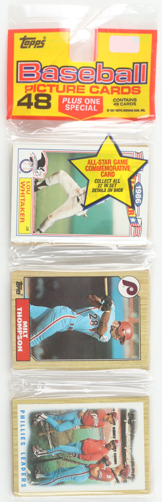 1987 Topps Baseball Picture Cards Rack Pack with (49) Cards at PristineAuction.com 1987 Topps Baseball Picture Cards Rack Pack with (49) Cards at PristineAuction.com