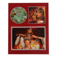 Taylor Swift Signed Custom Matted "The Life of a Showgirl" CD Album Insert Display with Disc (AutographCOA) at PristineAuction.com