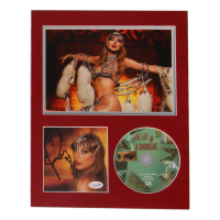 Taylor Swift Signed Custom Matted "The Life of a Showgirl" CD Album Insert Display with Disc (AutographCOA) at PristineAuction.com
