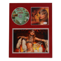 Taylor Swift Signed Custom Matted "The Life of a Showgirl" CD Album Insert Display with Disc (AutographCOA) at PristineAuction.com