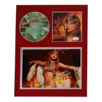 Taylor Swift Signed Custom Matted "The Life of a Showgirl" CD Album Insert Display with Disc (AutographCOA) at PristineAuction.com