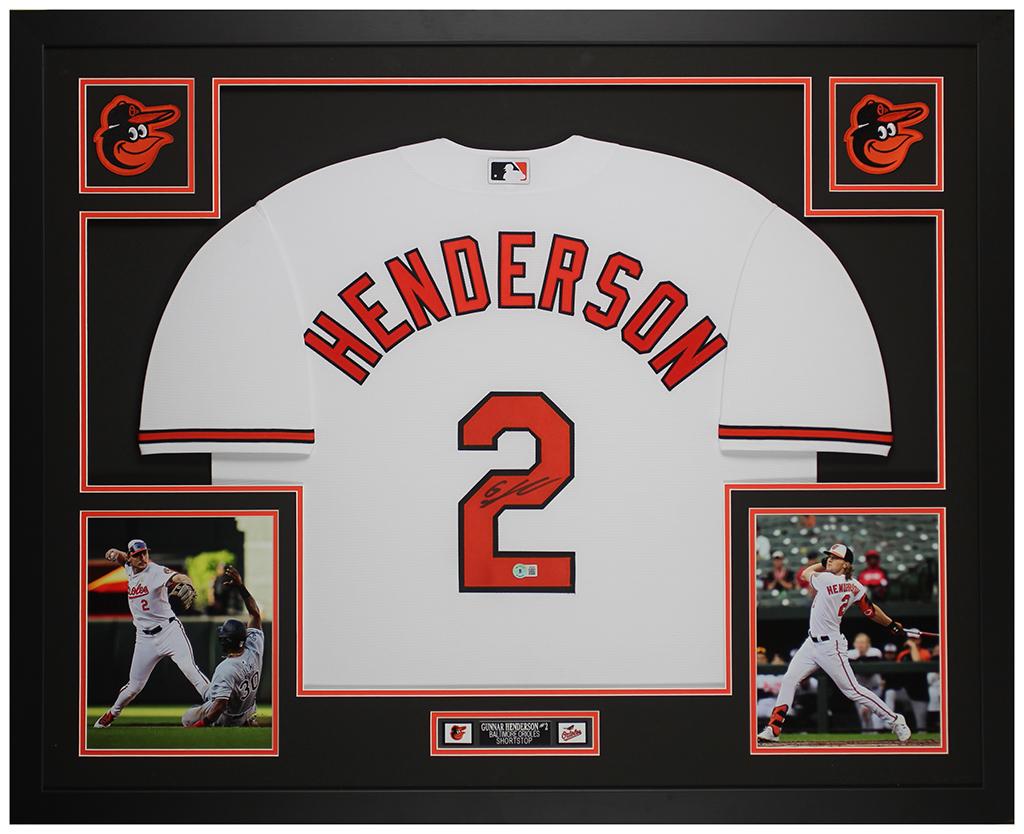 Gunnar Henderson Signed Orioles Custom Framed Nike Authentic Jersey Display (Beckett) at PristineAuction.com Gunnar Henderson Signed Orioles Custom Framed Nike Authentic Jersey Display (Beckett) at PristineAuction.com