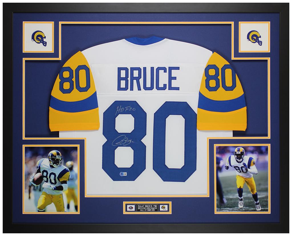 Isaac Bruce Signed Custom Framed Jersey Display (Beckett) at PristineAuction.com Isaac Bruce Signed Custom Framed Jersey Display (Beckett) at PristineAuction.com