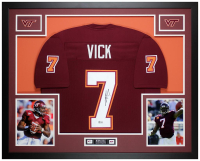 Michael Vick Signed Custom Framed Jersey Display (Beckett) at PristineAuction.com