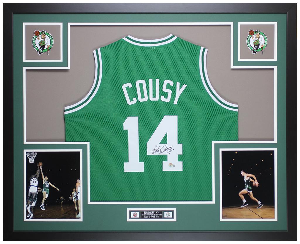 Bob Cousy Signed Custom Framed Jersey Display (Beckett) at PristineAuction.com Bob Cousy Signed Custom Framed Jersey Display (Beckett) at PristineAuction.com