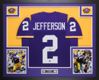 Justin Jefferson Signed Custom Framed Jersey Display (Beckett) at PristineAuction.com