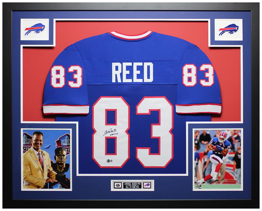 Andre Reed Signed Custom Framed Jersey Display Inscribed "HOF 14" (Beckett) at PristineAuction.com Andre Reed Signed Custom Framed Jersey Display Inscribed "HOF 14" (Beckett) at PristineAuction.com