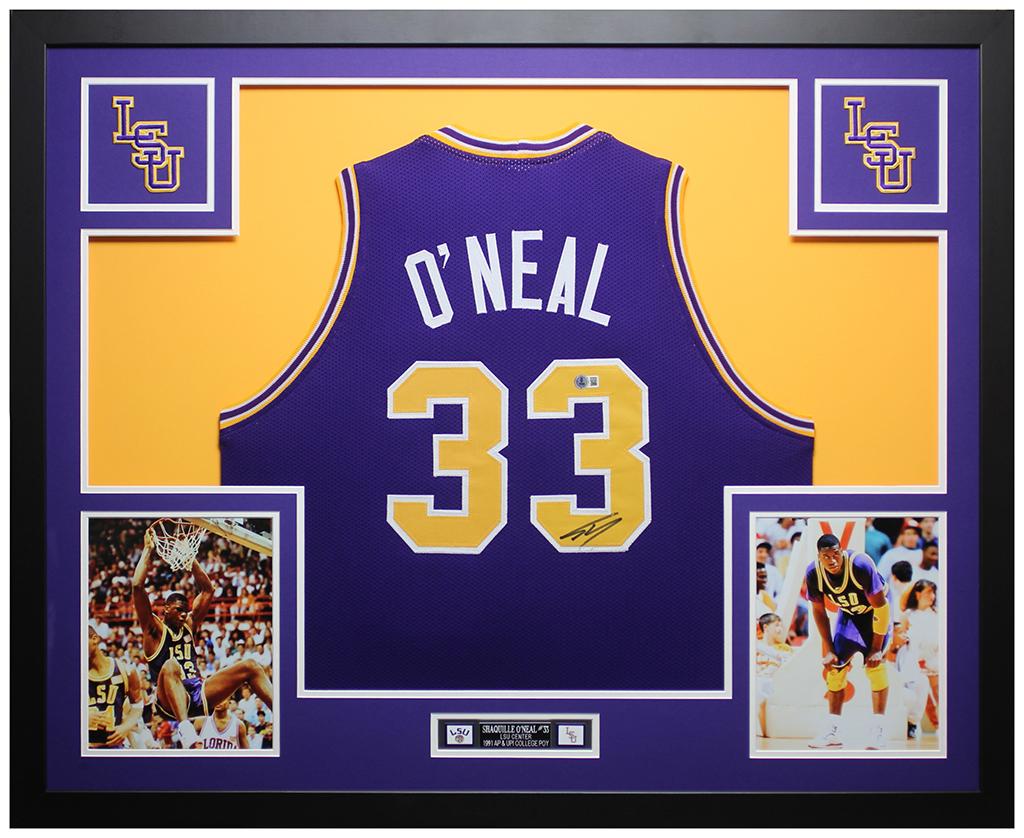 Shaquille O'Neal Signed Custom Framed Jersey Display (Beckett) at PristineAuction.com Shaquille O'Neal Signed Custom Framed Jersey Display (Beckett) at PristineAuction.com