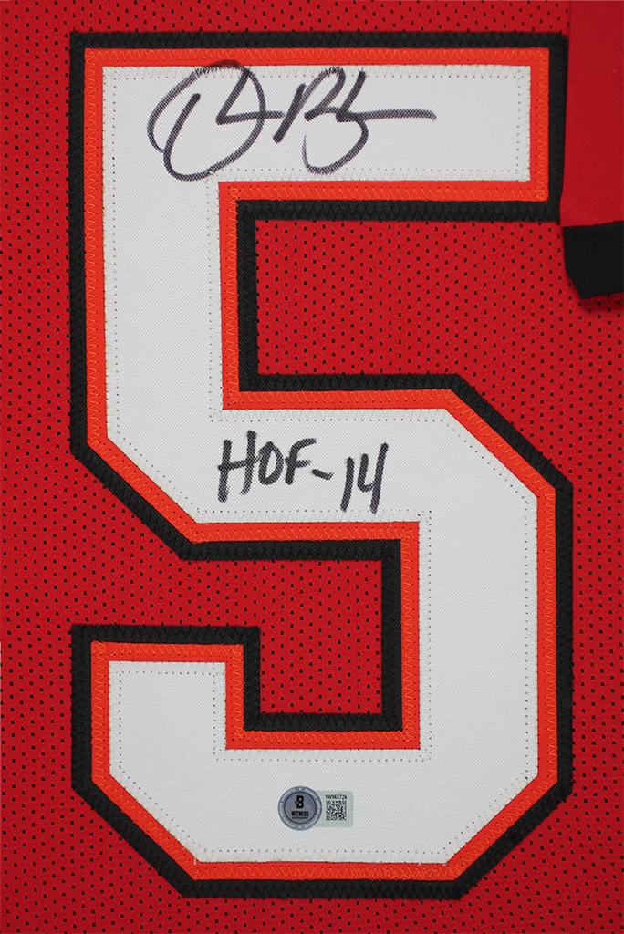 Derrick Brooks Signed Custom Framed Jersey Display Inscribed "HOF 14" (Beckett) at PristineAuction.com Derrick Brooks Signed Custom Framed Jersey Display Inscribed "HOF 14" (Beckett) at PristineAuction.com