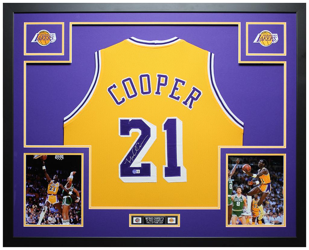 Michael Cooper Signed Custom Framed Jersey Display (Beckett) at PristineAuction.com Michael Cooper Signed Custom Framed Jersey Display (Beckett) at PristineAuction.com