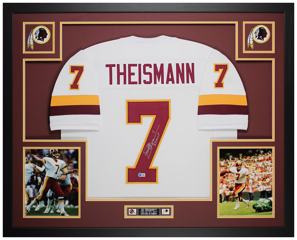 Joe Theismann Signed Custom Framed Jersey Display Inscribed "83 MVP" (Beckett) at PristineAuction.com Joe Theismann Signed Custom Framed Jersey Display Inscribed "83 MVP" (Beckett) at PristineAuction.com