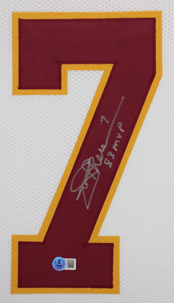 Joe Theismann Signed Custom Framed Jersey Display Inscribed "83 MVP" (Beckett) at PristineAuction.com Joe Theismann Signed Custom Framed Jersey Display Inscribed "83 MVP" (Beckett) at PristineAuction.com
