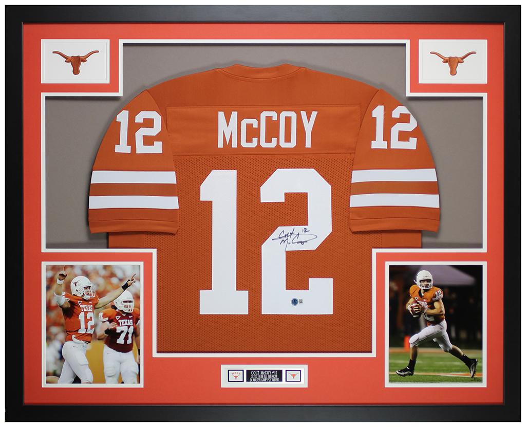 Colt McCoy Signed Custom Framed Jersey Display (Beckett) at PristineAuction.com Colt McCoy Signed Custom Framed Jersey Display (Beckett) at PristineAuction.com