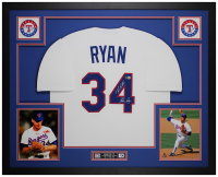 Nolan Ryan Signed Rangers Custom Framed Nike Authentic Jersey Display Inscribed "7 No Hitters" (Beckett) at PristineAuction.com