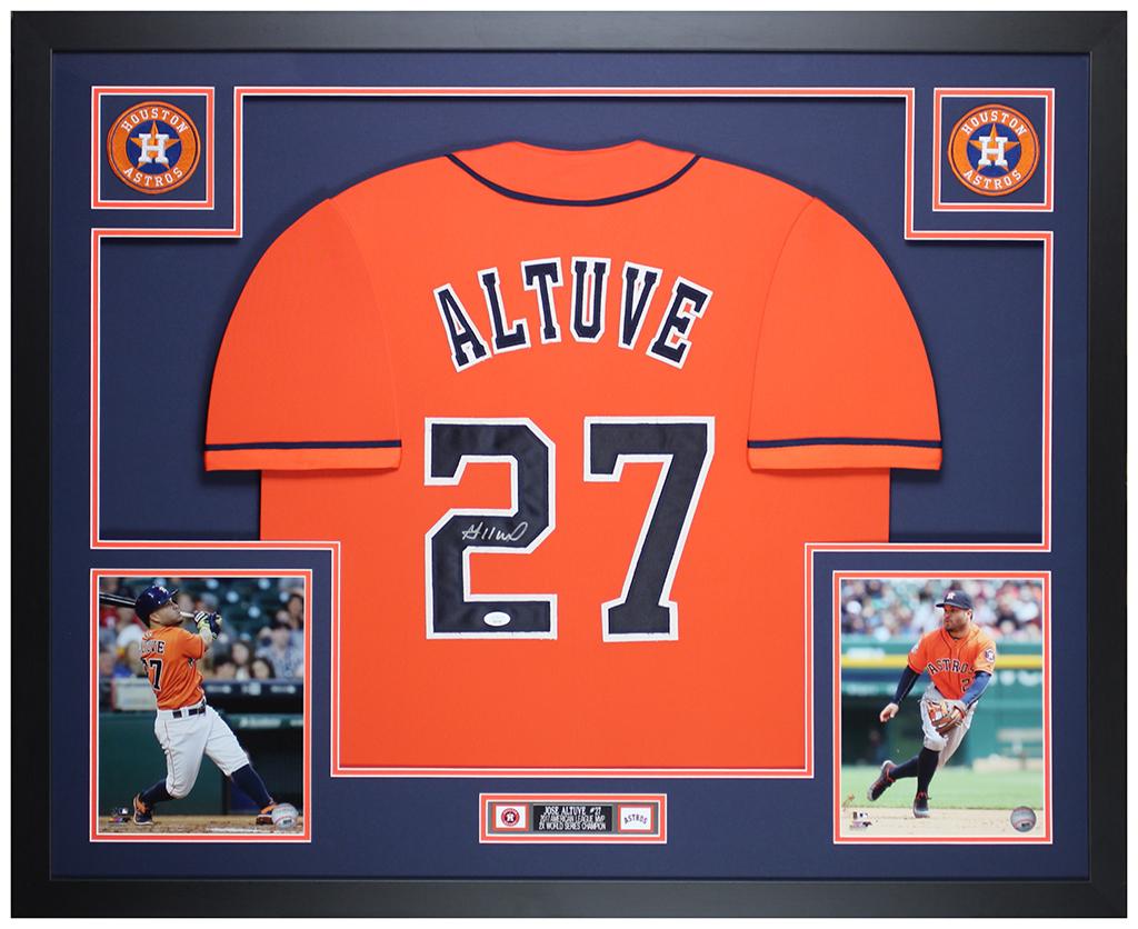 Jose Altuve Signed Custom Framed Jersey Display (JSA) at PristineAuction.com Jose Altuve Signed Custom Framed Jersey Display (JSA) at PristineAuction.com