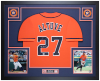 Jose Altuve Signed Custom Framed Jersey Display (JSA) at PristineAuction.com
