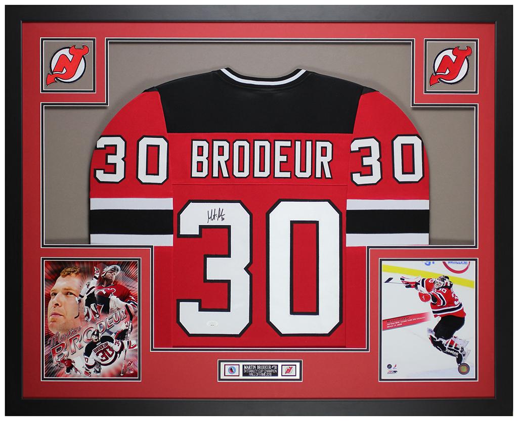 Martin Brodeur Signed Custom Framed Jersey Display (JSA) at PristineAuction.com Martin Brodeur Signed Custom Framed Jersey Display (JSA) at PristineAuction.com
