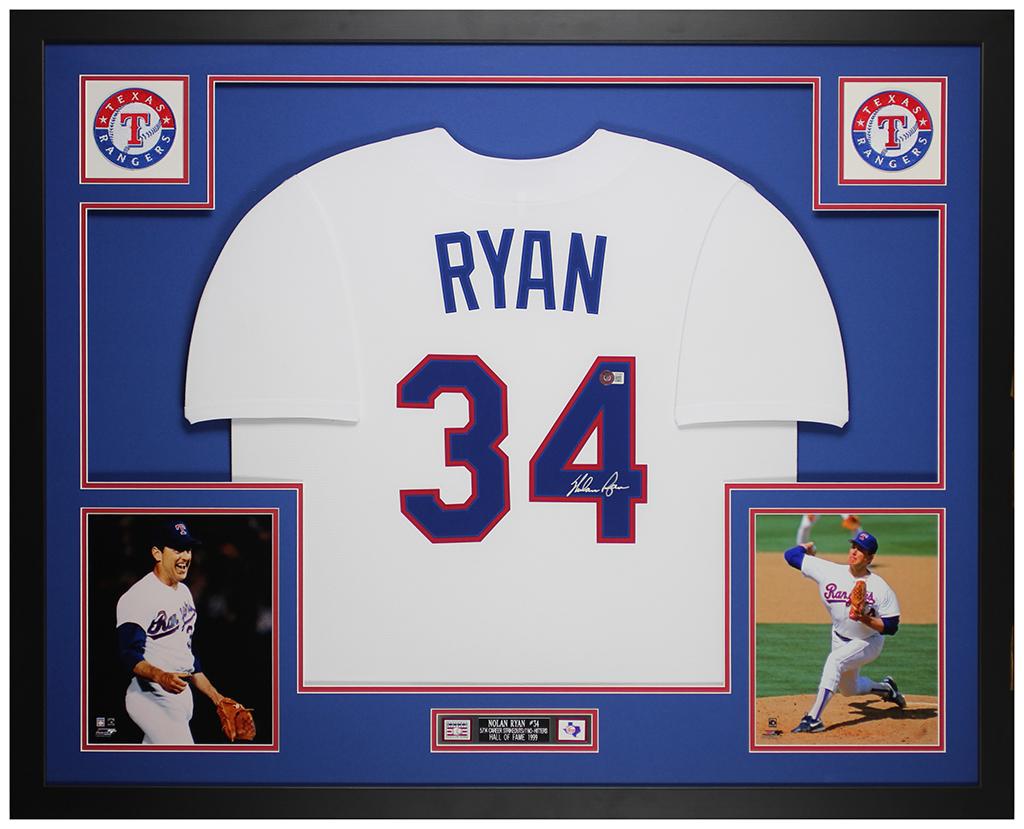 Nolan Ryan Signed Rangers Custom Framed Nike Authentic Jersey Display (Beckett) at PristineAuction.com Nolan Ryan Signed Rangers Custom Framed Nike Authentic Jersey Display (Beckett) at PristineAuction.com