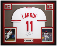 Barry Larkin Signed Custom Framed Jersey Display (Beckett) at PristineAuction.com